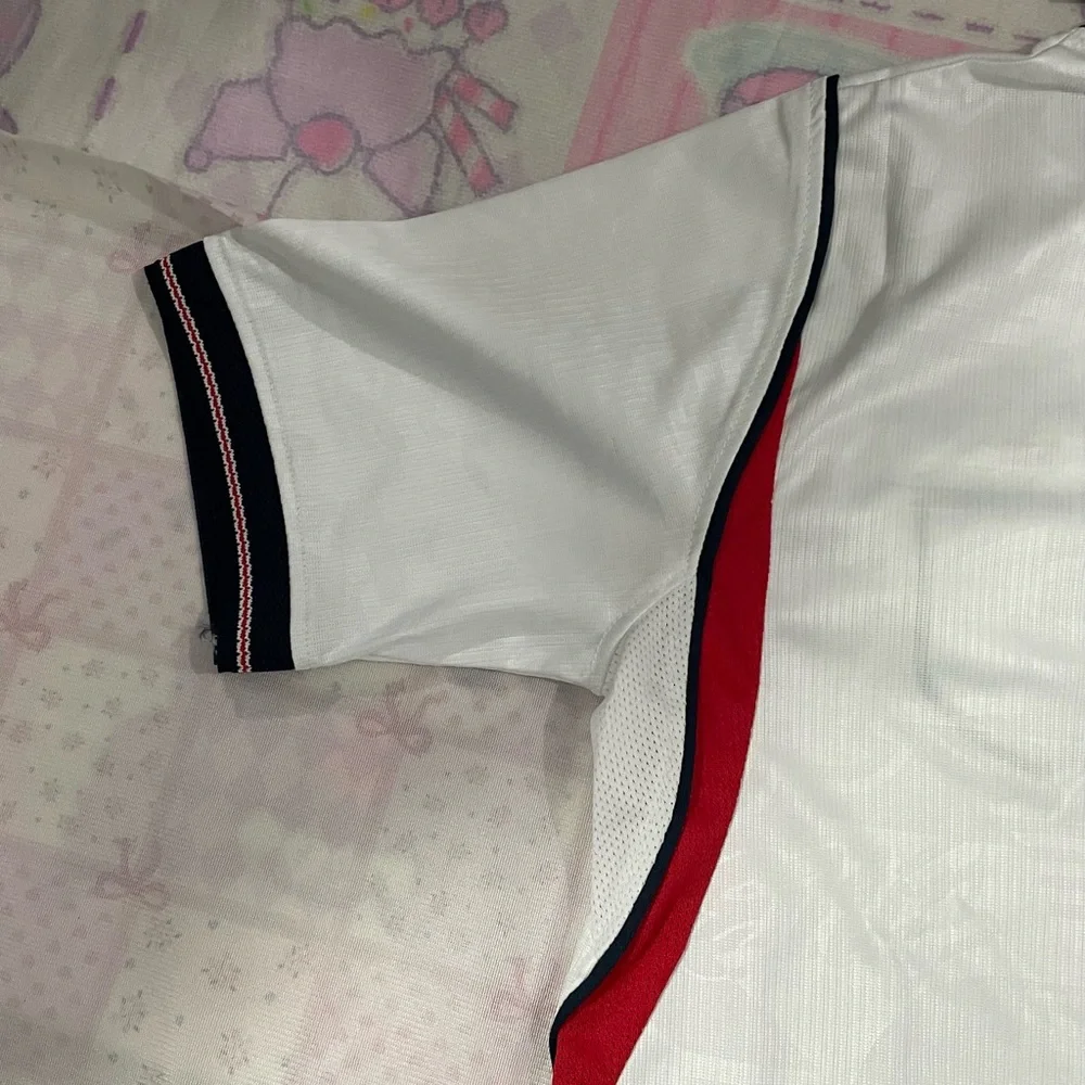 Nike White and Red England #9 Football Jersey
